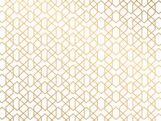 Vector gold geometric pattern on white background.  