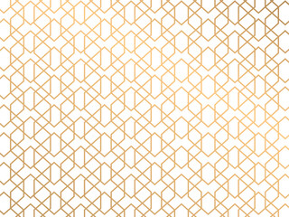 Vector gold geometric pattern on white background.  