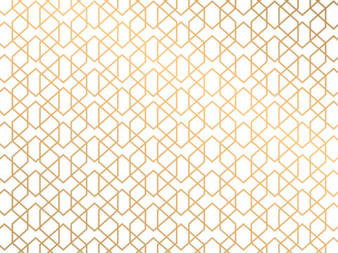 Vector Gold Geometric Pattern On White Background.  