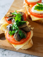 bruschetta with tomato and cheese