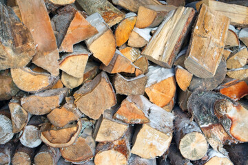 Pile of chopped fire wood