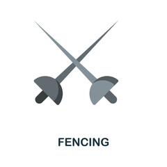 Fencing flat icon. Color simple element from weapon collection. Creative Fencing icon for web design, templates, infographics and more