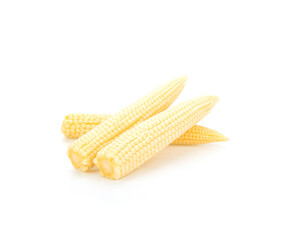 Delicious baby corn, isolated on white background