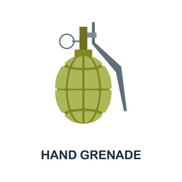 Hand Grenade flat icon. Color simple element from weapon collection. Creative Hand Grenade icon for web design, templates, infographics and more