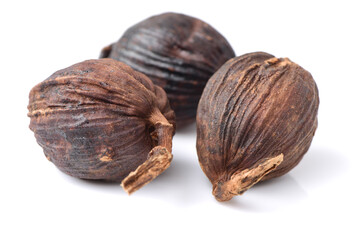  Black cardamom on a white background 