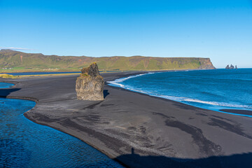 Aerial view of Reynisfjara beach, Iceland