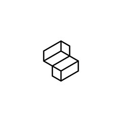Geometric Initial Hexgonal Box Letter S Vector Logo design