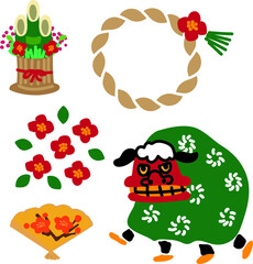 年賀状素材　正月素材セット