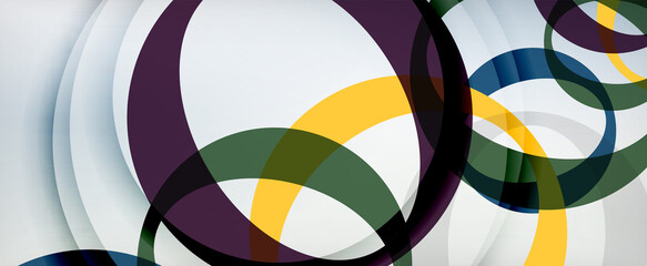 Obraz premium Ring geometric shapes, o letter repetition wallpaper. Abstract background for business or technology presentations, internet posters or web brochure covers