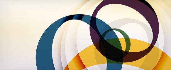 Obraz premium Ring geometric shapes, o letter repetition wallpaper. Abstract background for business or technology presentations, internet posters or web brochure covers