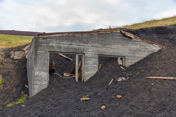 Eldheimar museum showcasing a house which was buried by volcanic ash after the last eruption of...