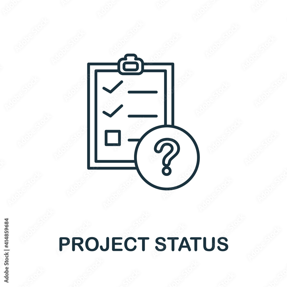 Aufkleber project status icon. simple element from management collection. creative project status icon for web