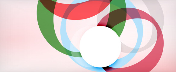 Ring geometric shapes, o letter repetition wallpaper. Abstract background for business or technology presentations, internet posters or web brochure covers