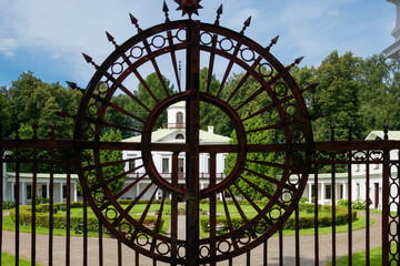 Patterned detail of the wrought-iron entrance gate to the Serednikovo estate, a park-manor ensemble of the end of the XVIII - beginning of the XIX century.