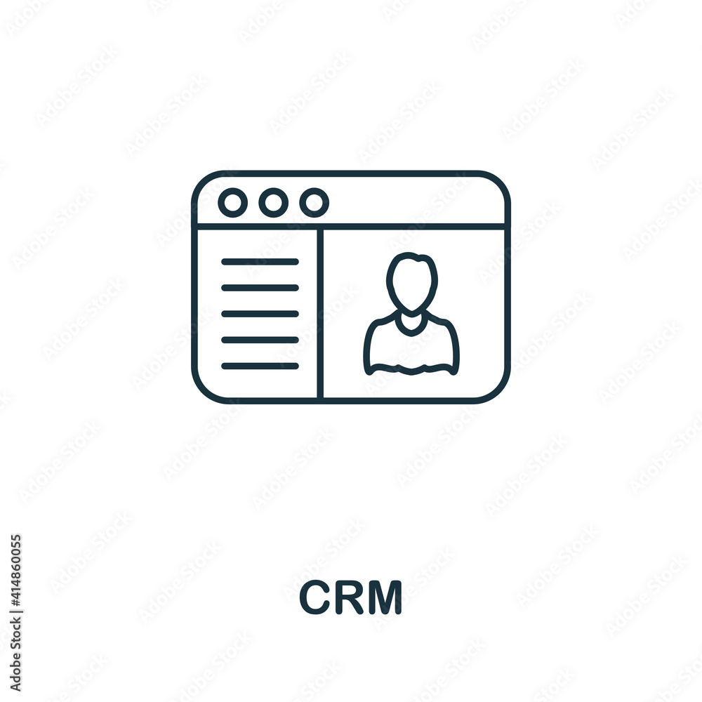 Poster crm icon. simple element from management collection. creative crm icon for web design, templates, in