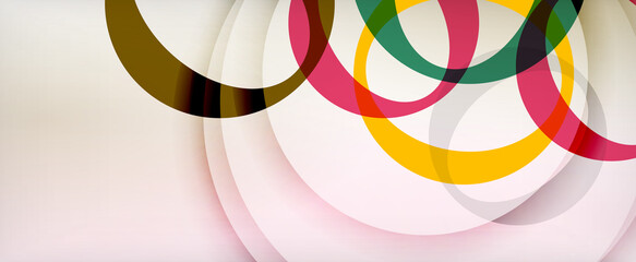 Ring geometric shapes, o letter repetition wallpaper. Abstract background for business or technology presentations, internet posters or web brochure covers