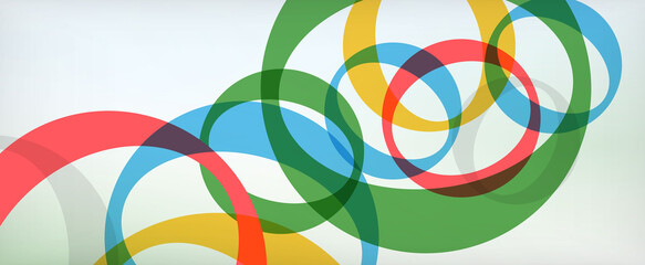 Ring geometric shapes, o letter repetition wallpaper. Abstract background for business or technology presentations, internet posters or web brochure covers