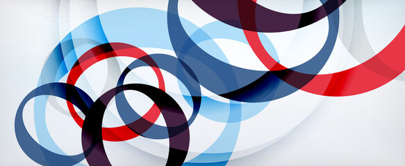 Ring geometric shapes, o letter repetition wallpaper. Abstract background for business or technology presentations, internet posters or web brochure covers