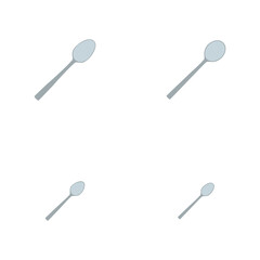 Tablespoon, soup, dessert, coffee spoons. Four images.