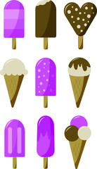 set of ice cream