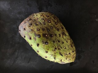 soursop on the black background