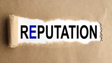 REPUTATION. Time to act. Subscribe now. text on white paper over torn paper background.