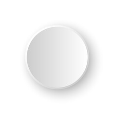 Round paper vector. Empty white paper plate. Vector round plate Illustration on white background.