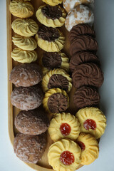 gingerbread sweets, airy cakes on background 