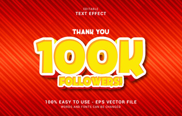 editable text effect,  Thank You Followers style
