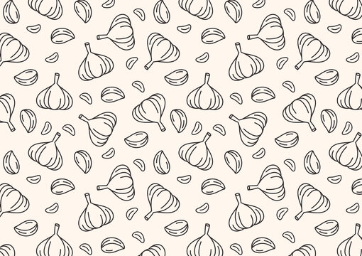 Garlic pattern wallpaper. Garlic vector. wallpaper. Garlic symbol vector.