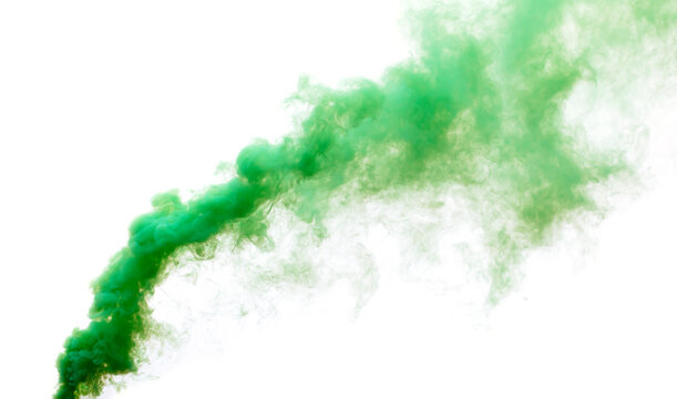 Green Smoke Isolated On A White