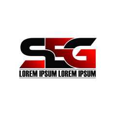 SEG letter monogram logo design vector