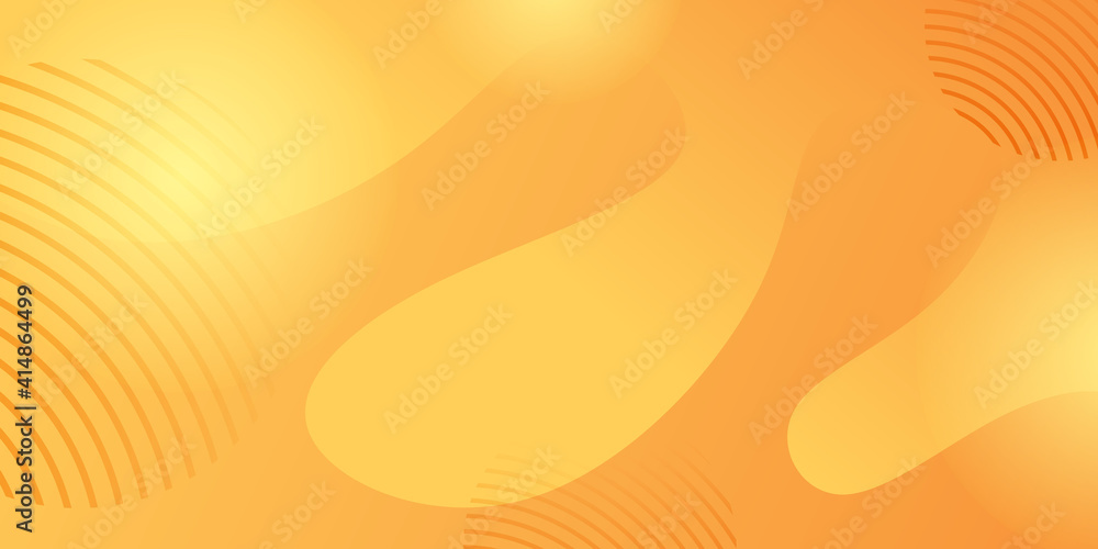 Poster trendy gradient geometric shape background with dynamic element in orange color