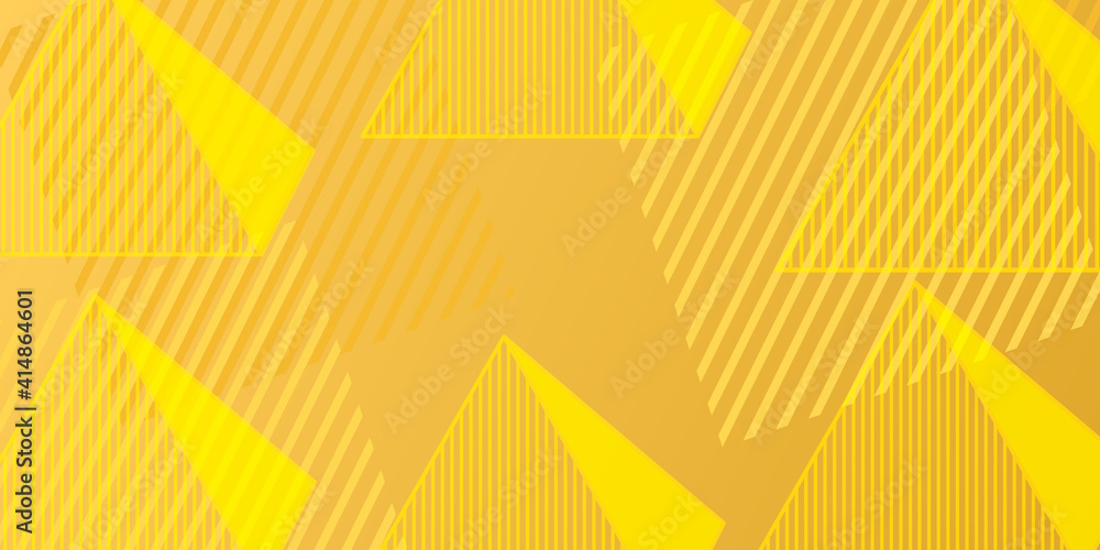 Poster abstract gradient geometric shape background with triangle element in yellow color