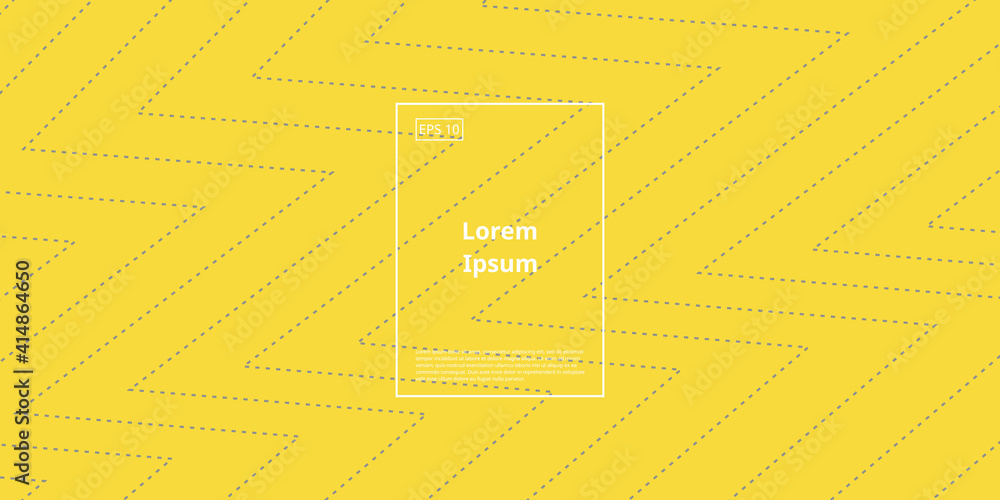 Poster trendy background with geometric zigzag element in yellow color