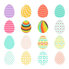 Easter spring set of colored isolated eggs