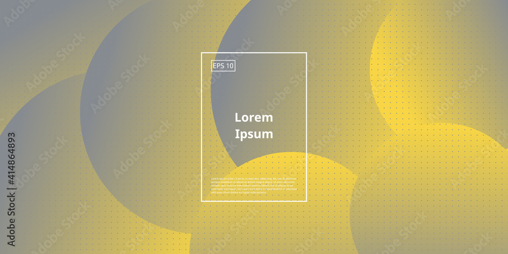 Poster gradient abstract background with circle element with yellow and grey color