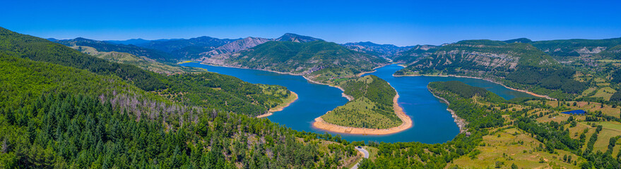 The meanders of Arda river near Ribartsi village in Bulgaria
