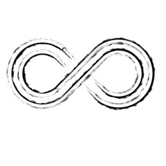 Grunge Infinity Symbol. Distressed Paint Brush, vector design.