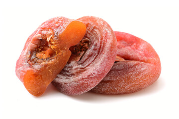 dried persimmon on white background 