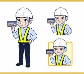 工事現場にいる誘導員