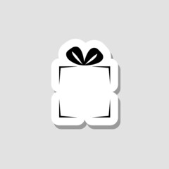 Illustration of gift box sticker icon on white background