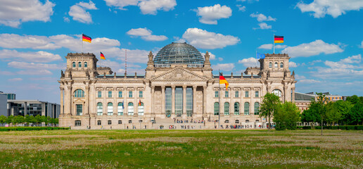 Fototapeta na wymiar Reichstag building (Bundestag - parliament of Germany) in Berlin