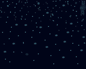 Background with snow. Many decorative snowflakes on a dark background. Vector illustration
