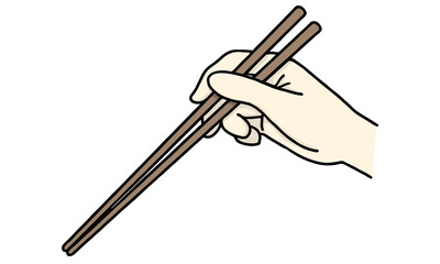 箸の持ち方 食事のマナーイラスト 手のイラスト ベクター