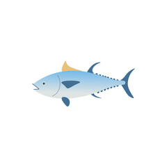 vector icon, tuna fish on white background