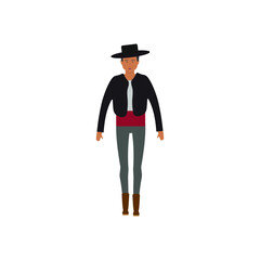 icon vector, man with typical costume from cordoba