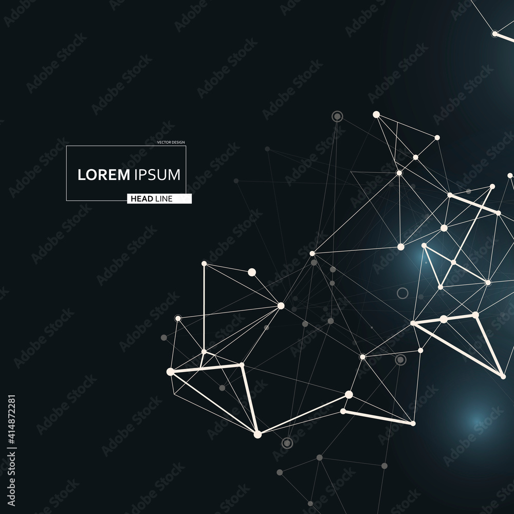 Aufkleber Connect lines in modern style. Communication symbol background. Vector abstract design. Decorative connect. Plexus geometric effect