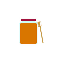 vector icon, honey jar on white background