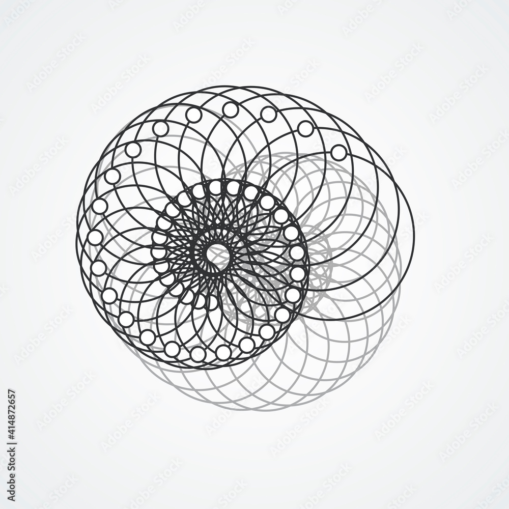 Aufkleber circle connect twirl for banner design. abstract art template. futuristic design. digital technology